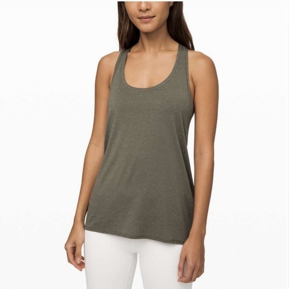 Lululemon Tied In Energy 2-in-1 Grey Sage /White Tank Top and Sport Bra - Size 4 - Picture 2 of 10